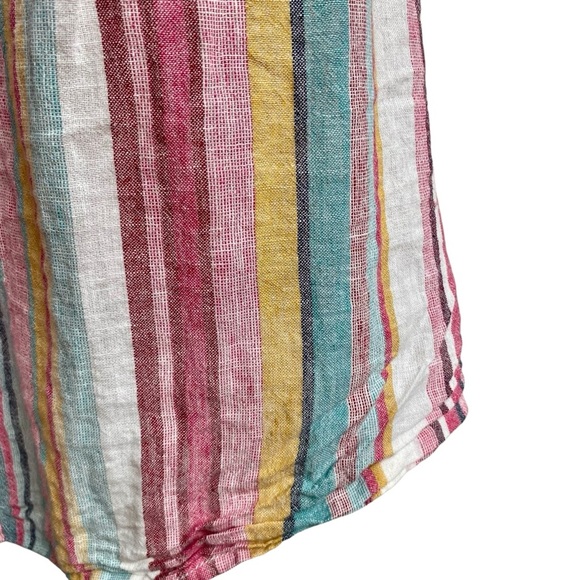 BeachLunchLounge Gayle Pastel Stripe Linen Cotton Off Shoulder Top 1X - Picture 2 of 11